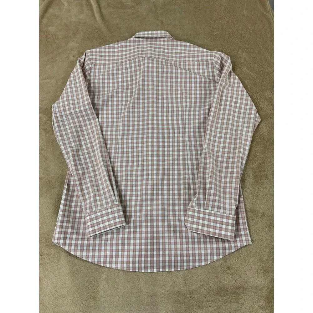 Mizzen+Main Leeward Trim Fit mens size Large Red plaid Button Up long sleeve EUC